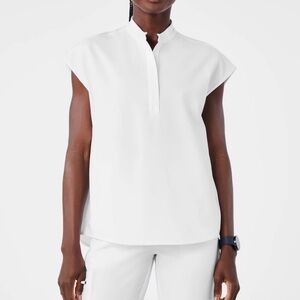 NWT Figs XXS Optic White Rafaela Oversized Scrub Top